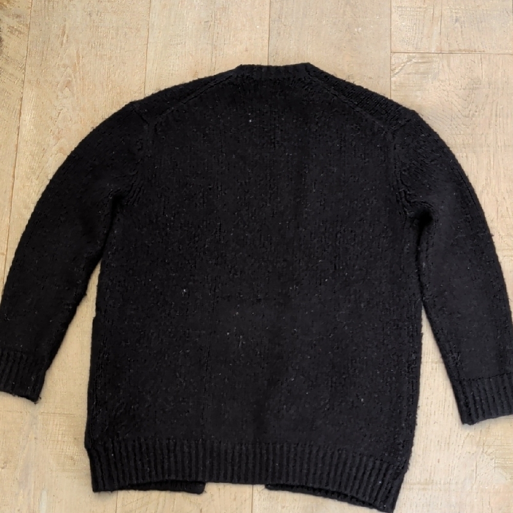 OAK and FORT Oversized Comfy Heavy Knit Black Cardigan Size XS - Picture 6 of 7